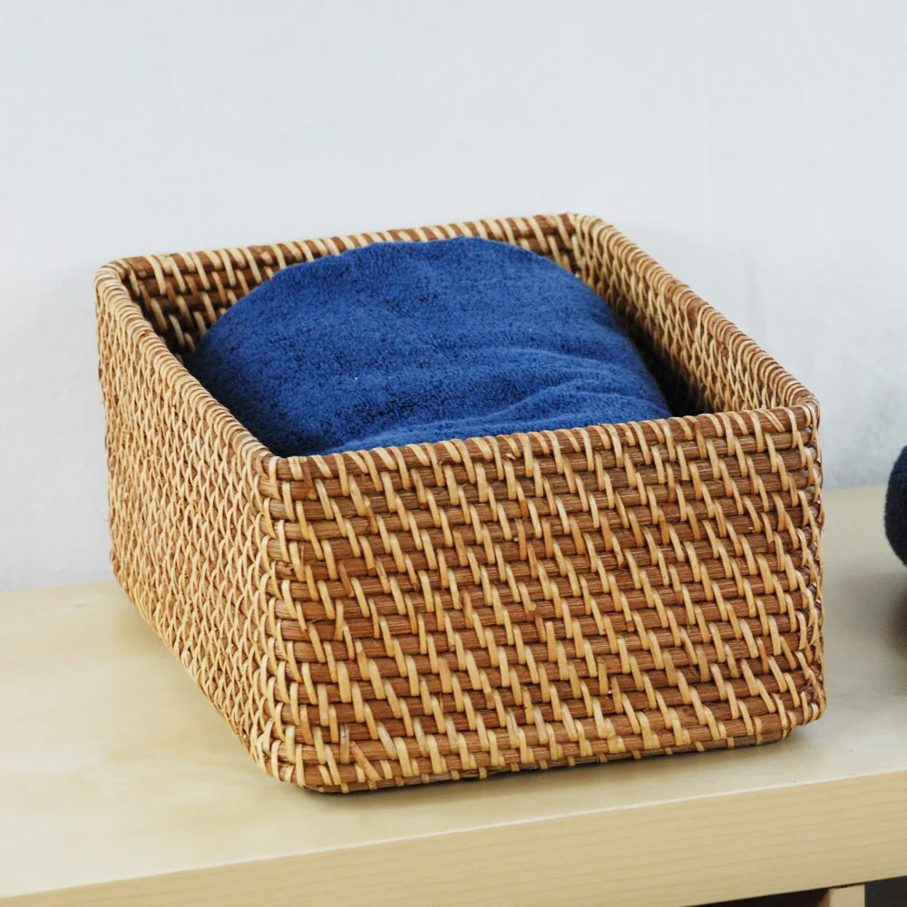 Прямоугольные корзины для хранения корзина импортная натуральная ротанговая