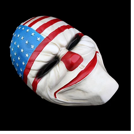 Высокое качество, маска из смолы Payday 2, маска Далласа из фильма, маска из смолы, флаг США, Хэллоуин, клоун, Payday, маскарадный карнавальный костюм