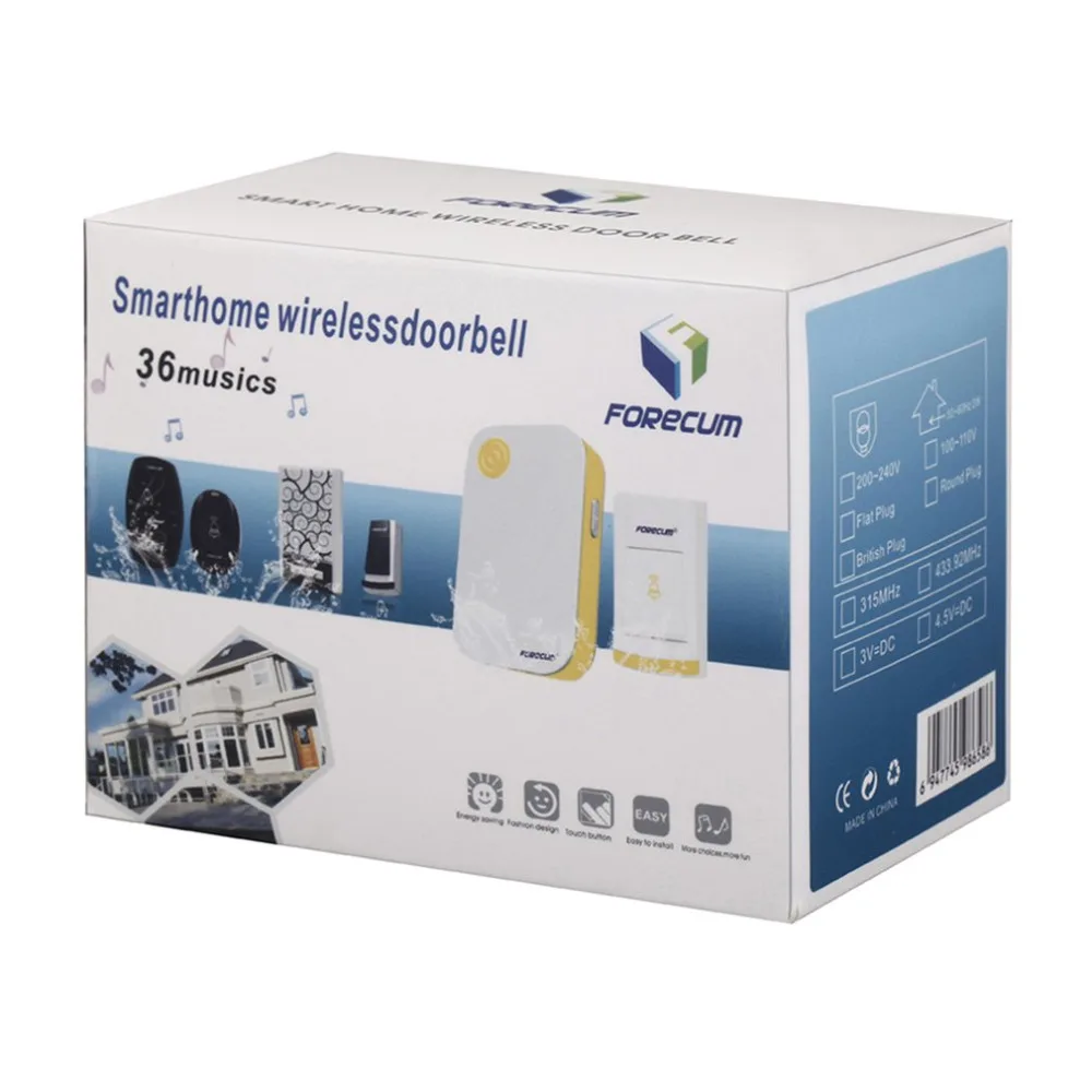 Дверной звонок с 36 курантами ЕС штекер один приемник водостойкий в тип