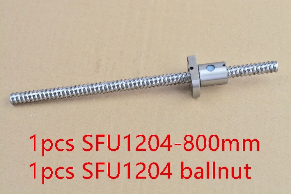 

diameter 12mm ball screw RM1204 screw length 800mm and 1pcs SFU1204 ball nut CNC engraving machine 1pcs