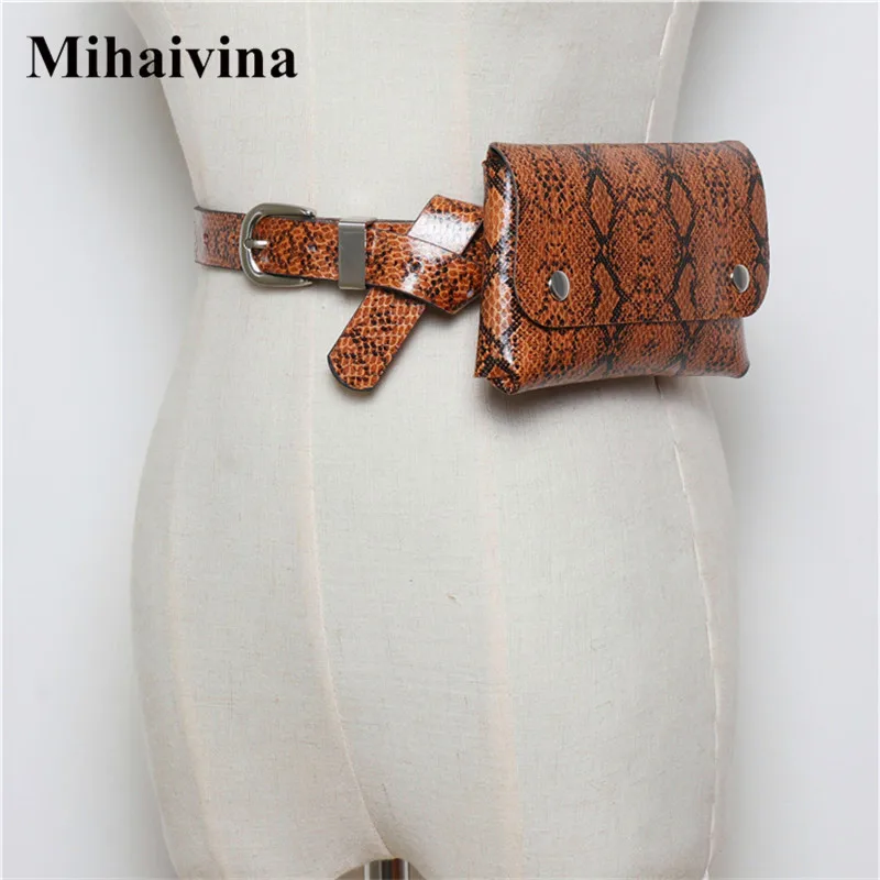Классическая поясная сумка Mihaivina со змеиным рисунком женская модная из
