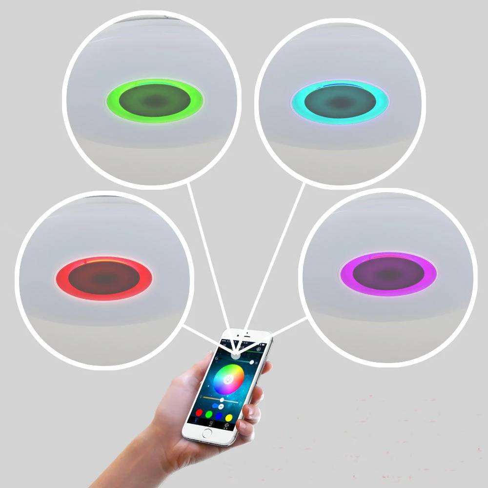 APP светодиодный музыкальный потолочный светильник с Bluetooth динамиком 24 Вт современный Rubik поверхностный монтаж светодиодный светильник RGB пульт дистанционного управления домашний вечерние светильник