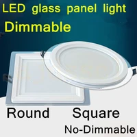led panel downlight squareround glass panel lights 6w 12w 18w high brightness ceiling recessed lamps dimmable ac110v220v led