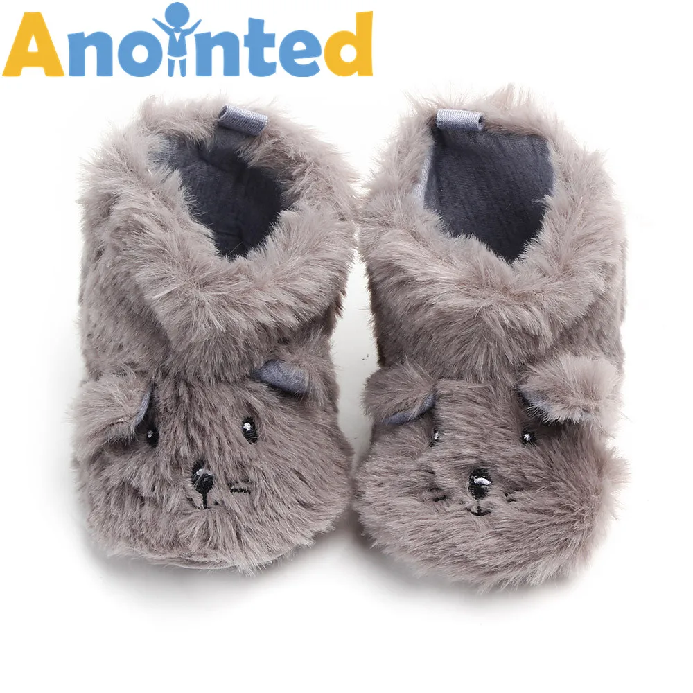 

Girls'Cute Cartoon Soft Suede Long Winter Warm and Slip-proof Walking Cotton Boots