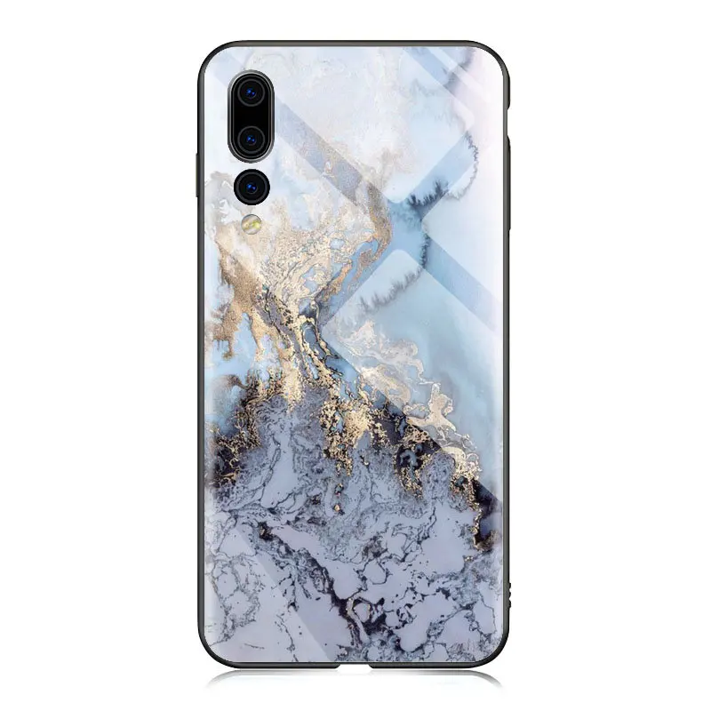 19 Чехол из закаленного стекла с мраморной звездой для huawei P20 lite P20 Pro mate 10 Lite, мягкий чехол с краями из ТПУ для Honor 8 10 9 lite - Цвет: 19