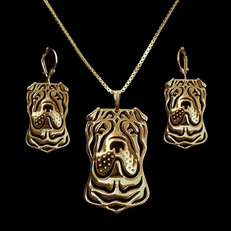 Женское китайское украшение Shar Pei набор украшений для влюбленных из сплава