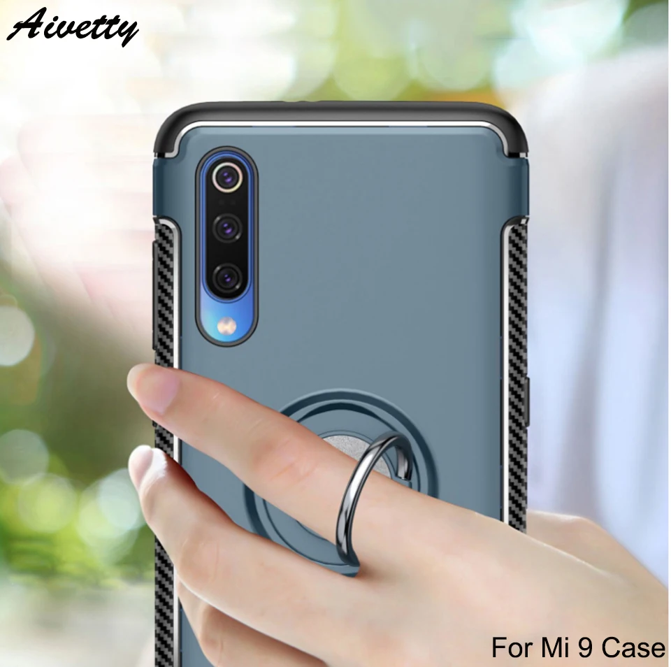 Чехол для телефона с перстнем и подставкой Xiaomi Mi 9 SE PC &amp TPU деловой
