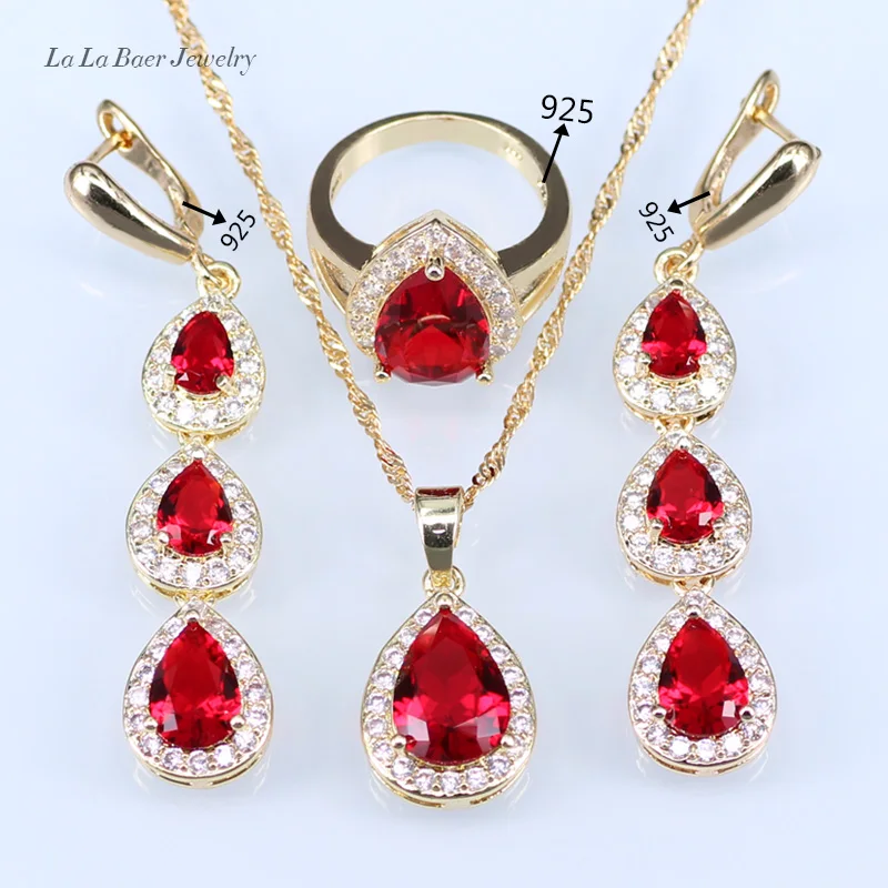 L & B Мода женщин цвета золота Ювелирные наборы для свадьбы Обручение партия