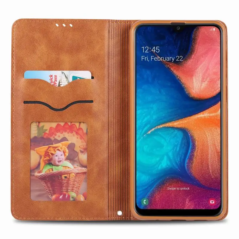 Чехол для Samsung A8 Plus 2018 A9s чехол Роскошный кожаный Простой Магнитный Флип кошелек с