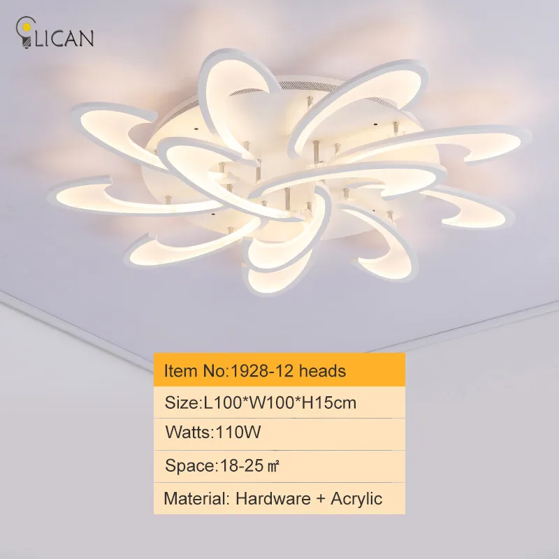 12 heads White body LICAN Modern LED Ceiling Lights for Living room Bedroom luminaire plafonnier Lampara de techo Modern Ceiling lamp Fixtures - Цвет корпуса: 12 heads White body