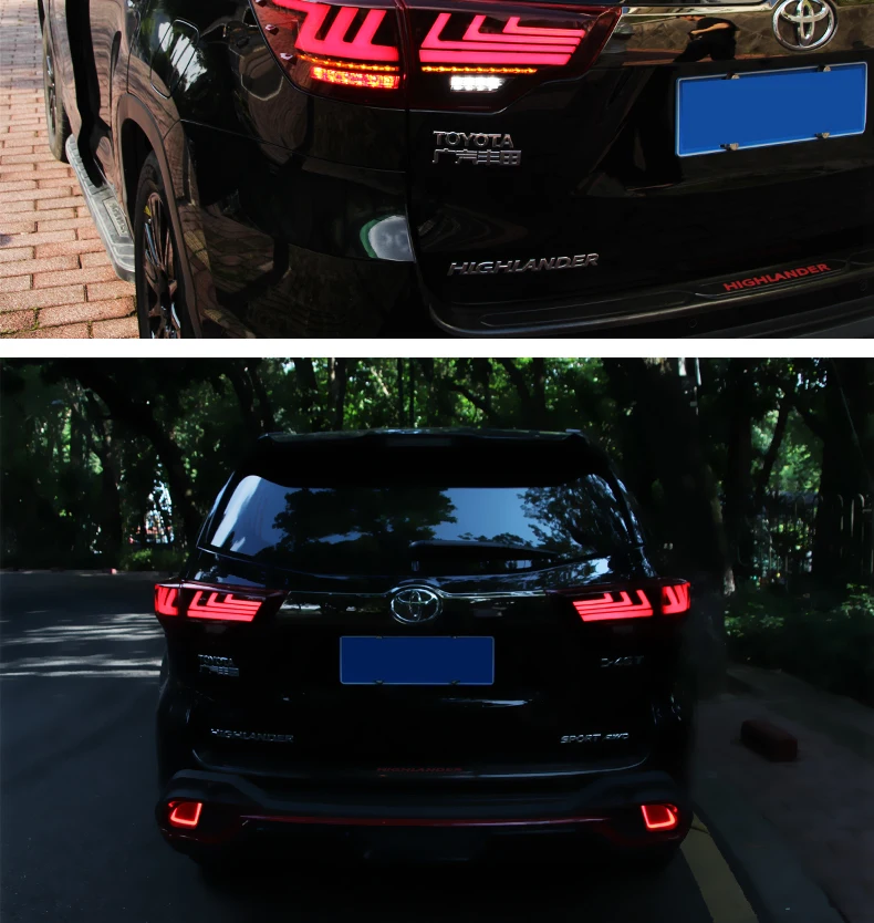 Автомобильный Стильный чехол для Toyota задние фары для Highlander год для Lexus задний фонарь светодиодный светильник красный цвет стиль