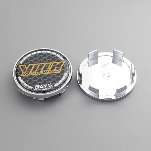 yellow volk chrome Ком 4 шт. 54/тонкий УФ-фильтр 49 мм с Зажим для колеса Крышка для диски универсальный центр крышки настольная лампа из хрома и черные Лучи волк знак покрытие автомобиля стикеры колпачок ступицы centro закуски - Цвет: yellow volk chrome