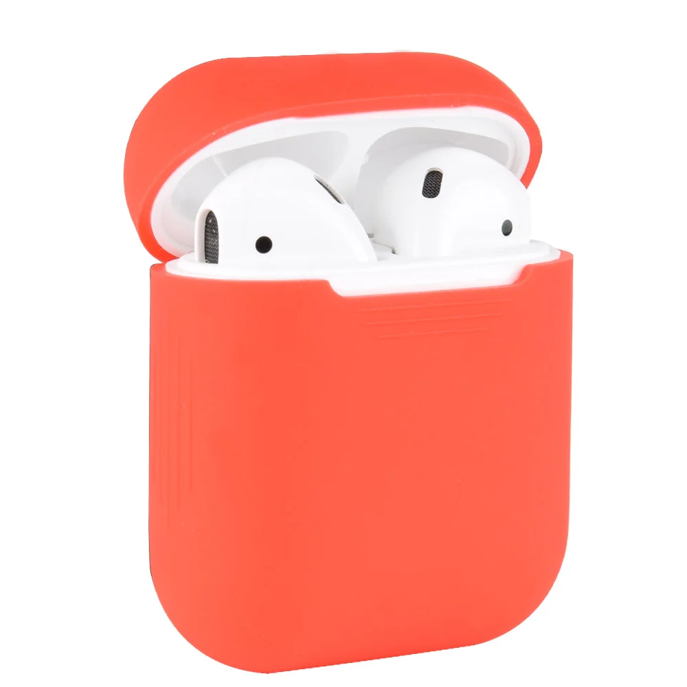 Красный Силиконовый противоударный чехол для наушников для Apple AirPods - Цвет: Красный