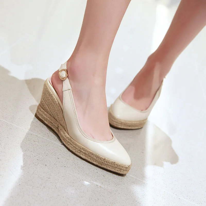 JK босоножки на высоком каблуке Для женщин эспадрильи сандалии танкетке 2019 г.