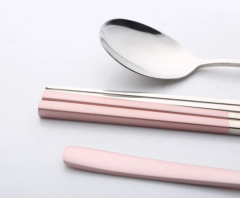 Ceramic Handle Stainless Steel Cutlery Travel Kids Adult Tableware Camping Picnic Dinnerware Set Kitchen Tools | Дом и сад