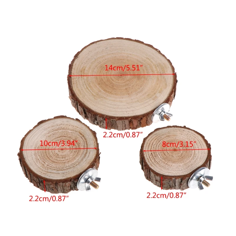 Pet Parrot Bird Cage Perch Platform Round Wooden Stand Board for hamster | Дом и сад
