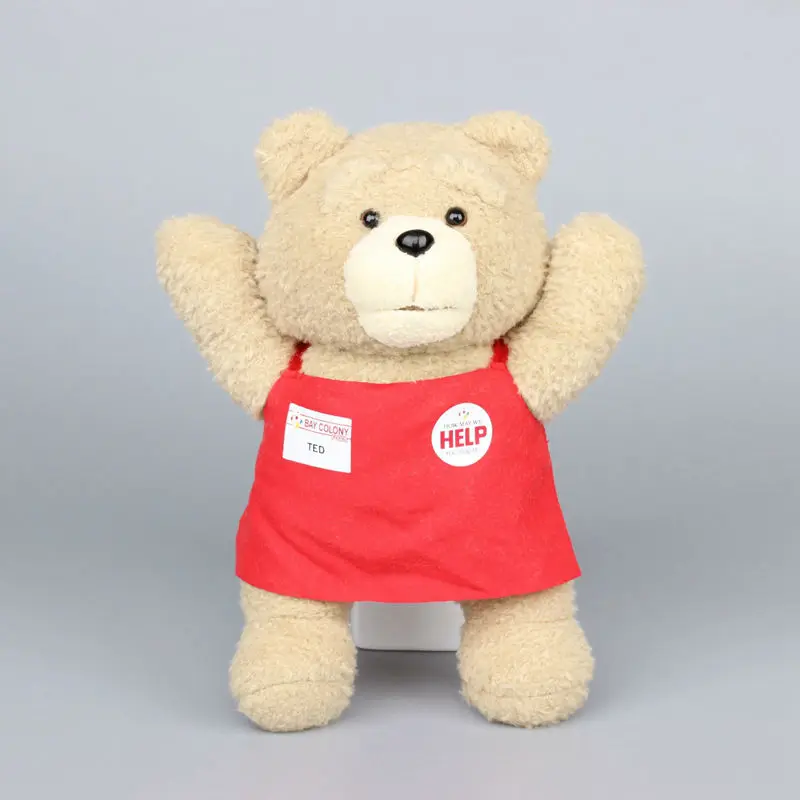 Плюшевый мишка Тед плюшевая игрушка с красным фартуком милая пушистая мягкие