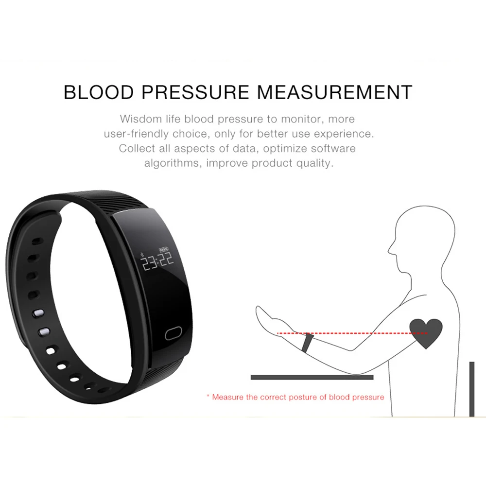 QS80 Bluetooth Smart Браслет сердечного ритма Сидячий напоминание мониторинг сна для IOS