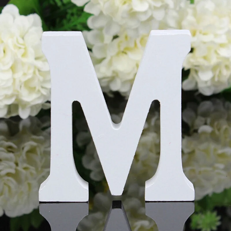 3D деревянные буквы letras decorativas персонализированное Имя Дизайн Искусство ремесло деревянные украшения letras de madera houten буквы - Цвет: M