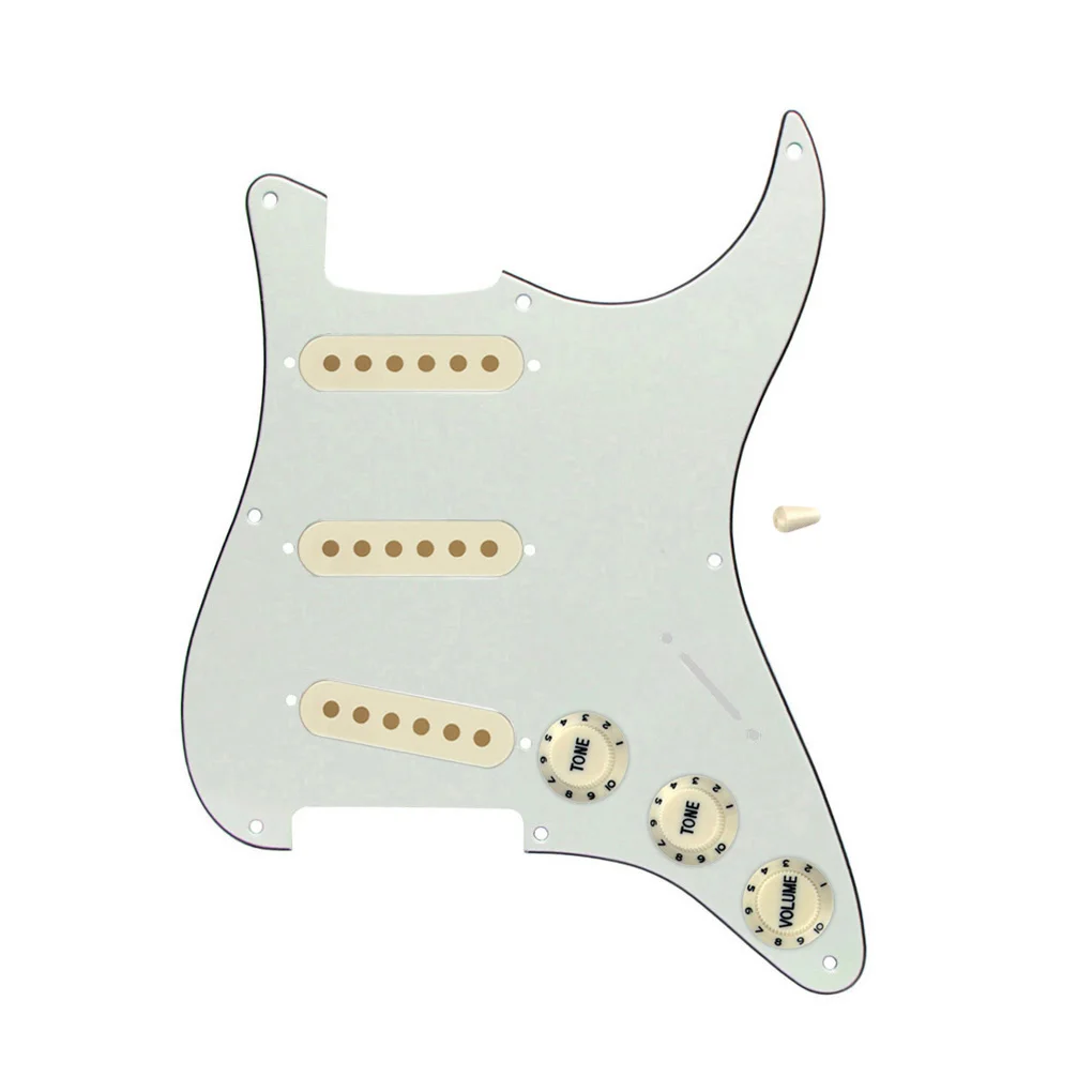 FLEOR цвета слоновой кости 3Ply 8 отверстий SSS ST гитары с одной катушкой крышки