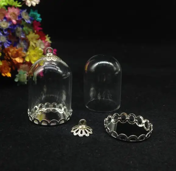 5 шт. 25*18 мм прозрачный стеклянный шар в форме колокольчика кружевной базовый
