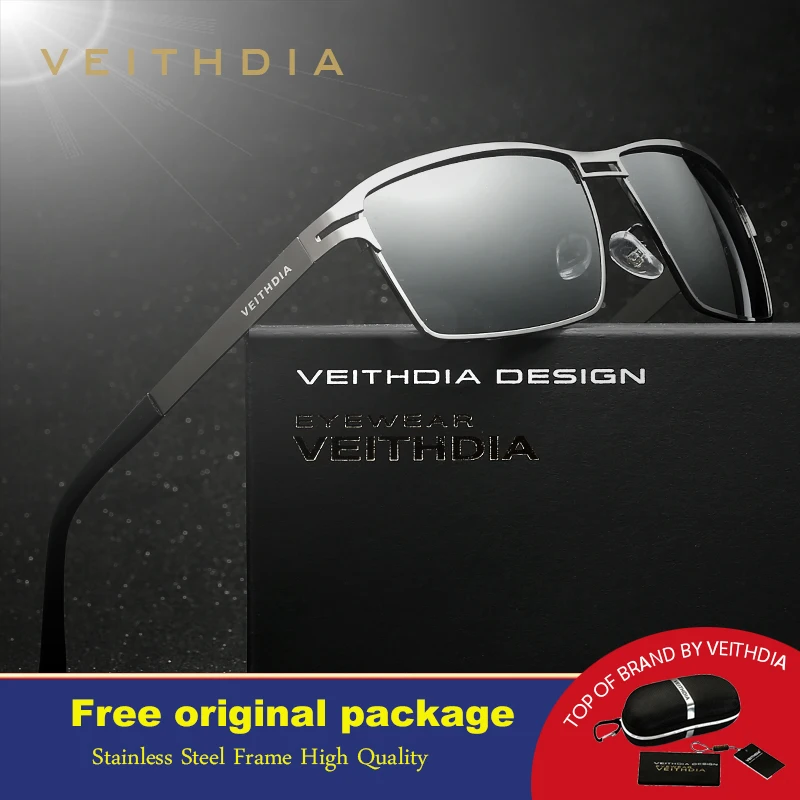 

VEITHDIA Stainless Steel Men's Sunglasses Polarized Driving Oculos masculino Male Eyewear Accessories Sunglasses For Men 2711