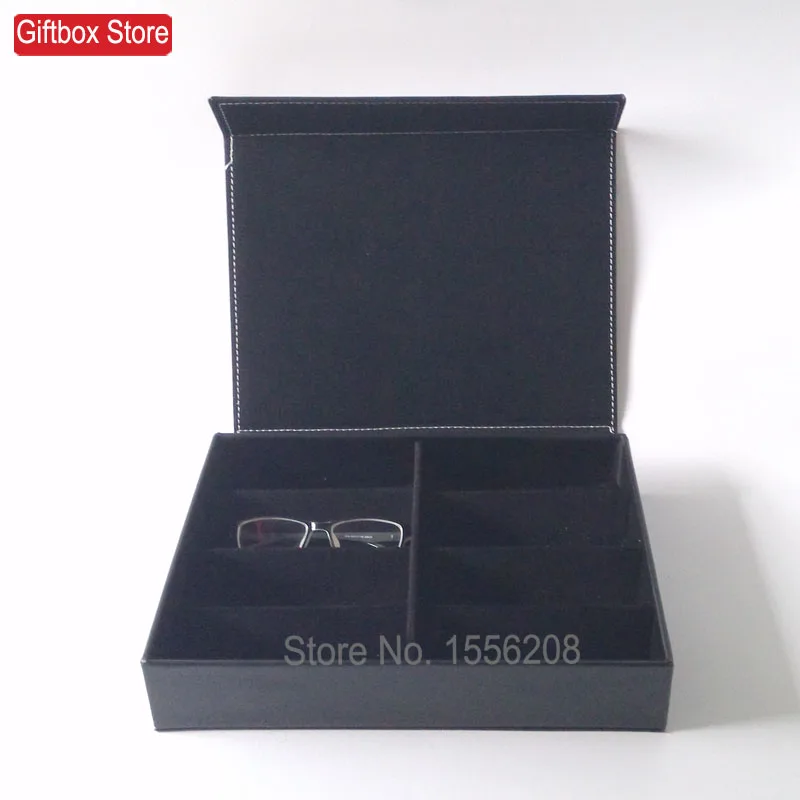 Beste Kunstmatige Lederen Zonnebril Opbergdoos Eyewear Organizer Glazen Display Lade Houder Met 8 Compartiment