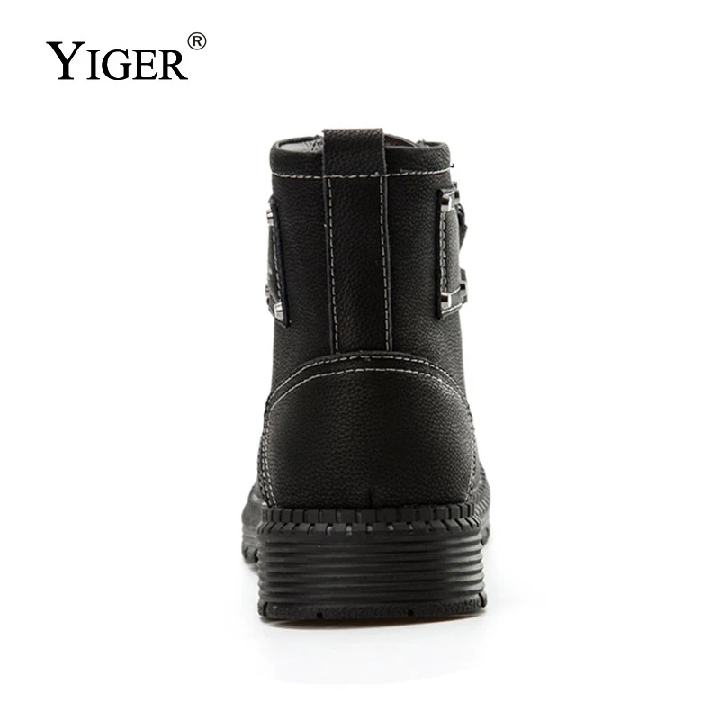 YIGER/Новые мужские ботинки мартинсы из натуральной кожи зимние теплые армейские