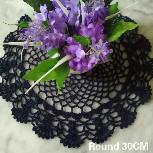 

30CM Round Vintage Cotton Placemat Cup Coaster Mug Wedding Drink Table Place Mat Cloth Lace Crochet Tea Coffee Doily Dish Pad