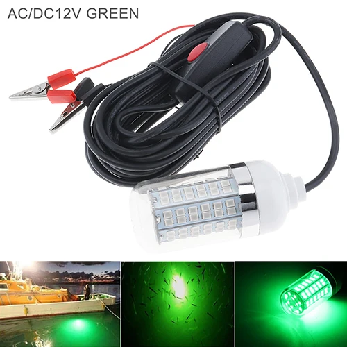 15W Green Light 15 Вт, 30 Вт, 12 В, 108 шт., 2835 Светодиодный наживка с подсветкой для подводной рыбалки, рыболокатор, лампа, притягивает креветок, кальмаров, Крил, синий, зеленый, белый светильник - Испускаемый цвет: 15W Green Light