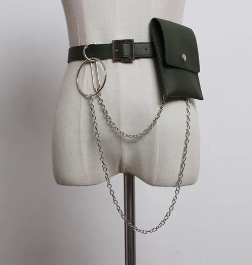 10.5X13cm bag size Женская Кожаная Мини сумка на пояс с заклепками и цепочками, роскошная брендовая модная черная бежевая красная - Цвет: 10.5X13cm bag size