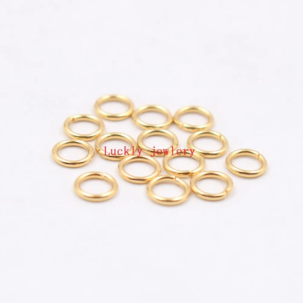 Набор из 200 шт. кольцо нержавеющей стали золотистого цвета Открытое ювелирные