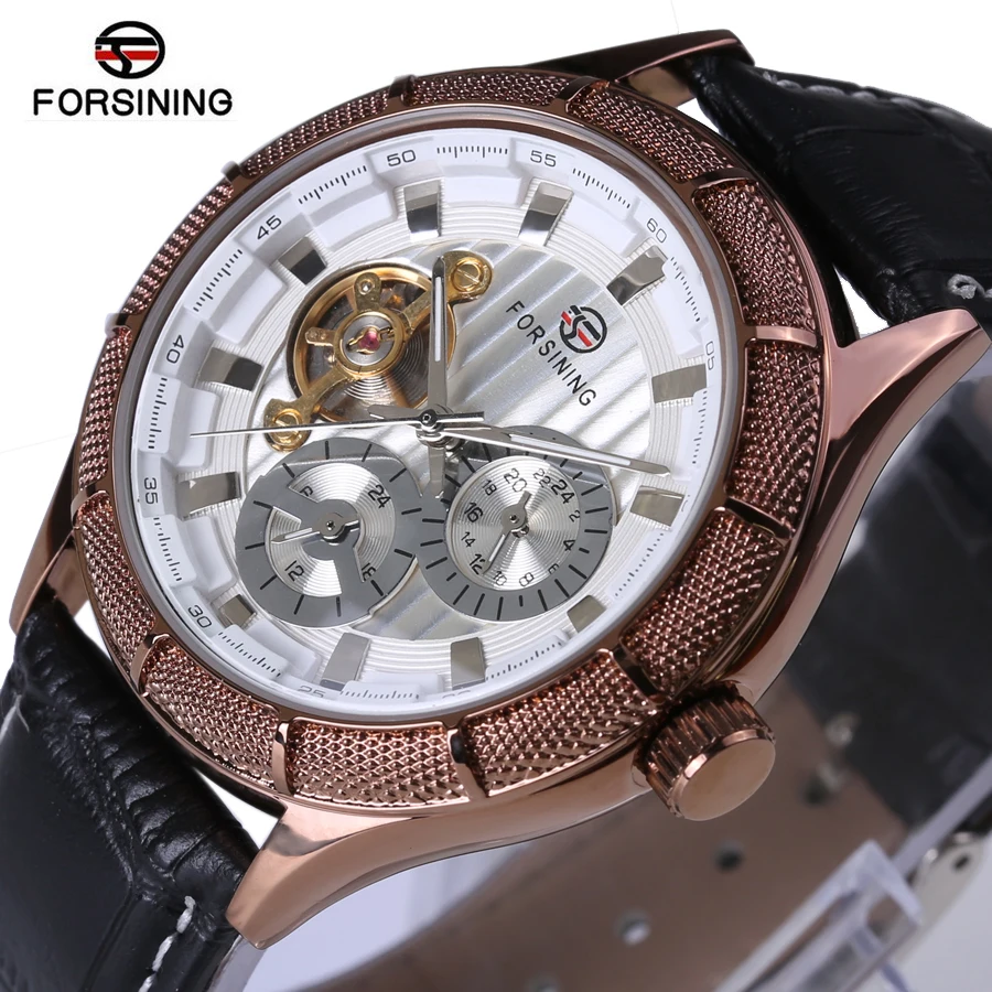 FORSINING2018 Для мужчин механические наручные часы автоматические Мода Tourbillon