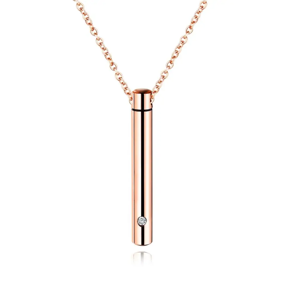 Ожерелье с цилиндрической подвеской из нержавеющей стали фианитами|Подвески| |