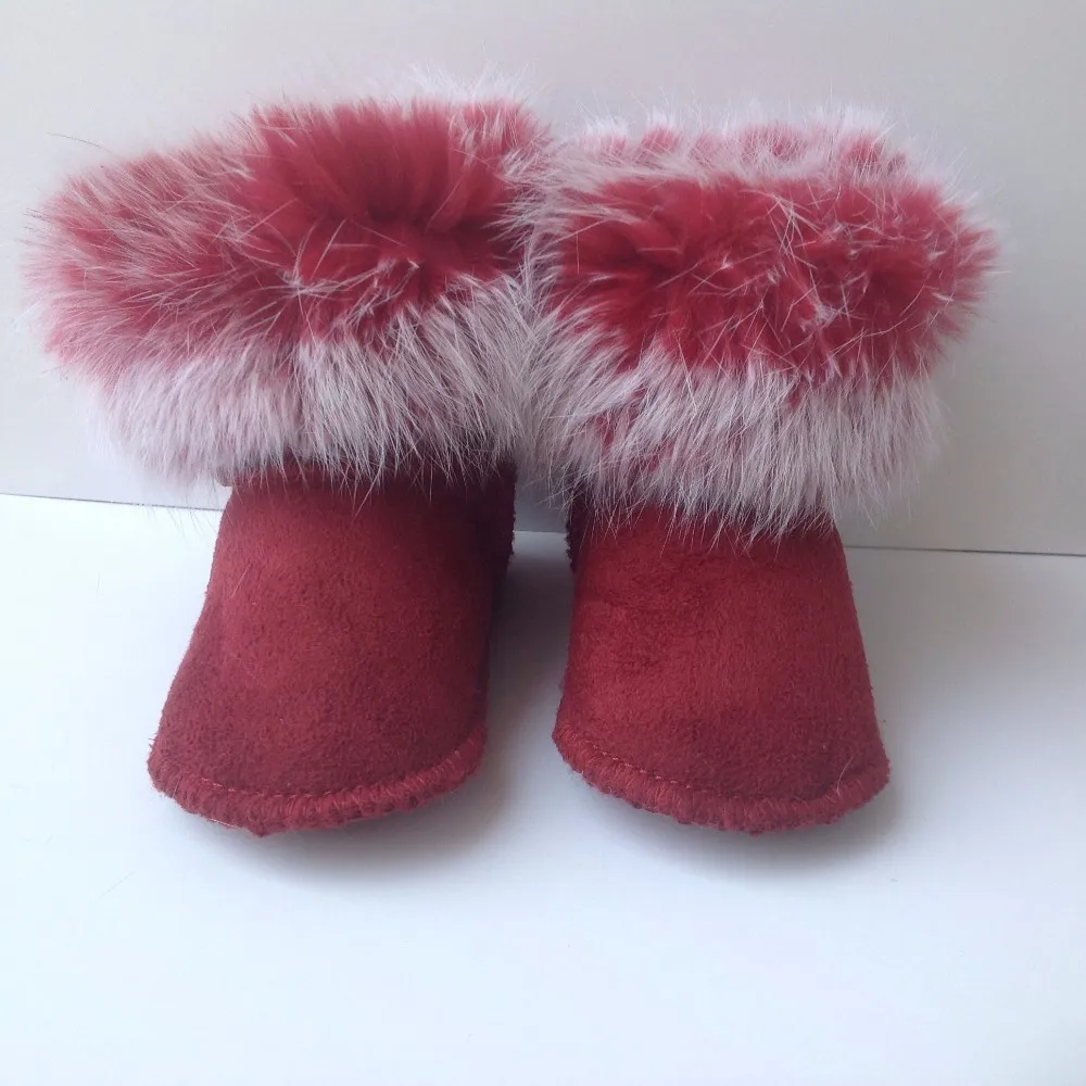 wine red Зима 11 цветов зимние сапоги для детей с мехом Брендовая детская обувь первые ходунки мягкая подошва обувь для новорожденных девочек мальчиков обувь - Цвет: wine red