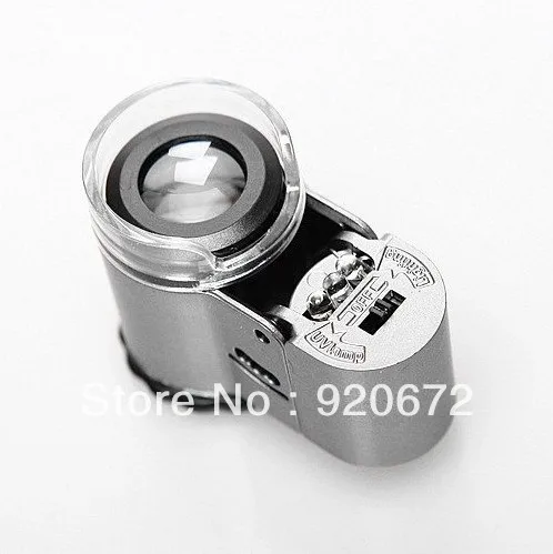 45X 2 led light Mini Microscope 3LR1130 Battery free shipping -NO.9882A | Инструменты