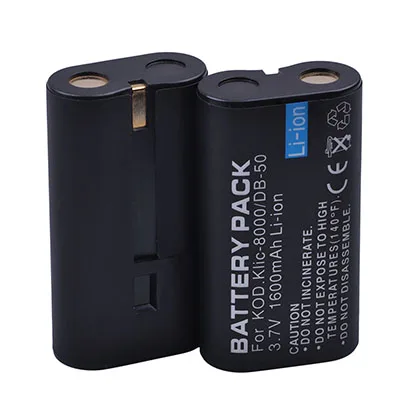 2 Battery Литий-ионный аккумулятор DuraPro 1600mAH KLIC-8000 KLIC 8000 DB-50+ зарядное устройство USB lcd для цифровых камер KODAK Z612 Z712 Z812 IS Z1085 - Цвет: 2 Battery