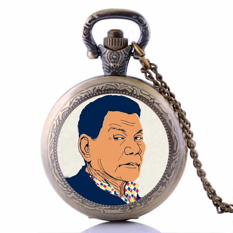 Philippines President Rodrigo Duterte and USA Donald Trump Pocket Watch Necklace | Украшения и аксессуары