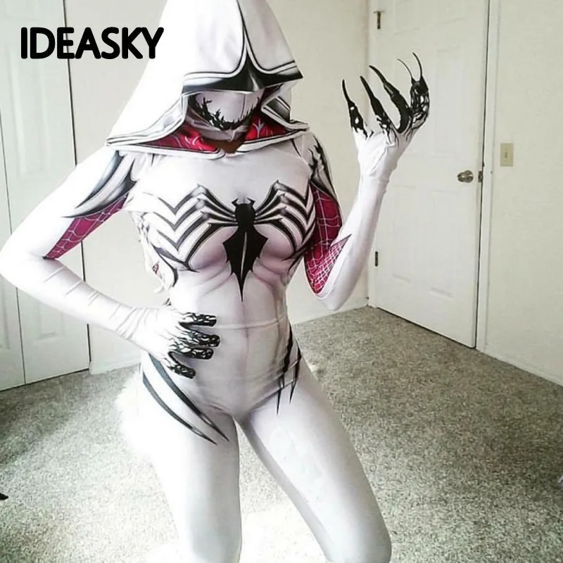 Гвендолин Косплэй паук Гвен Костюм Маска Venom Стейси костюм для хеллоуина Человек