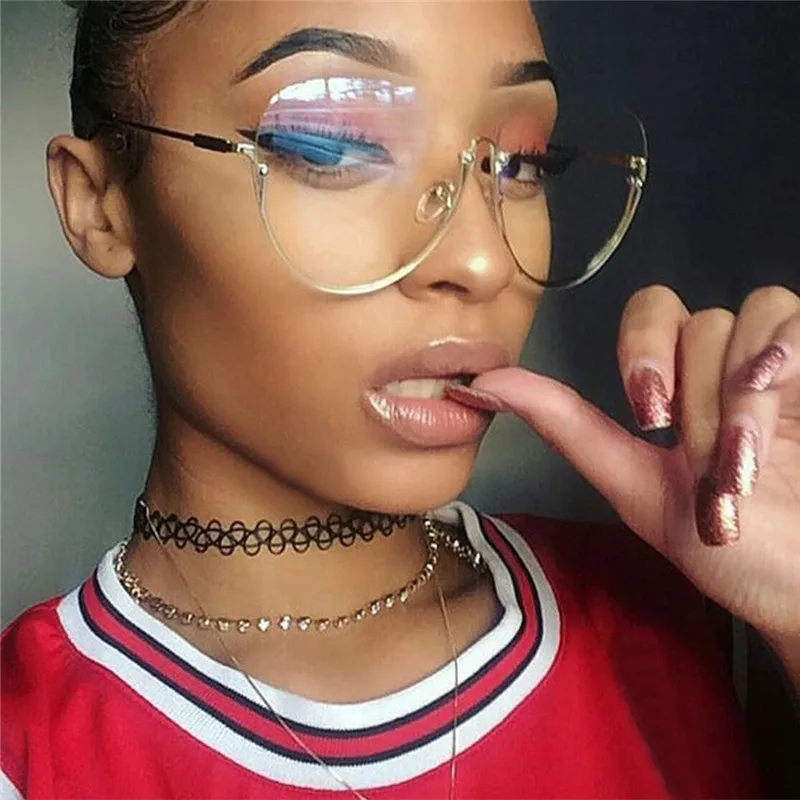 Новые женские солнцезащитные очки без оправы с кошачьим глазом Модные