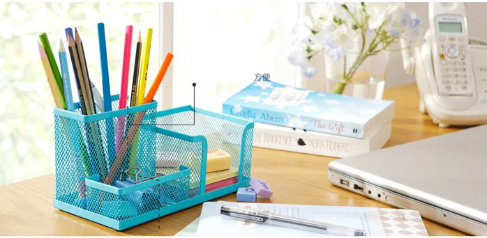 NEW Metal Desktop Storage Box Organiser Drawer Pen Card Office Stationery Holder Green Blue Rose Orange ZOT028 | Канцтовары для