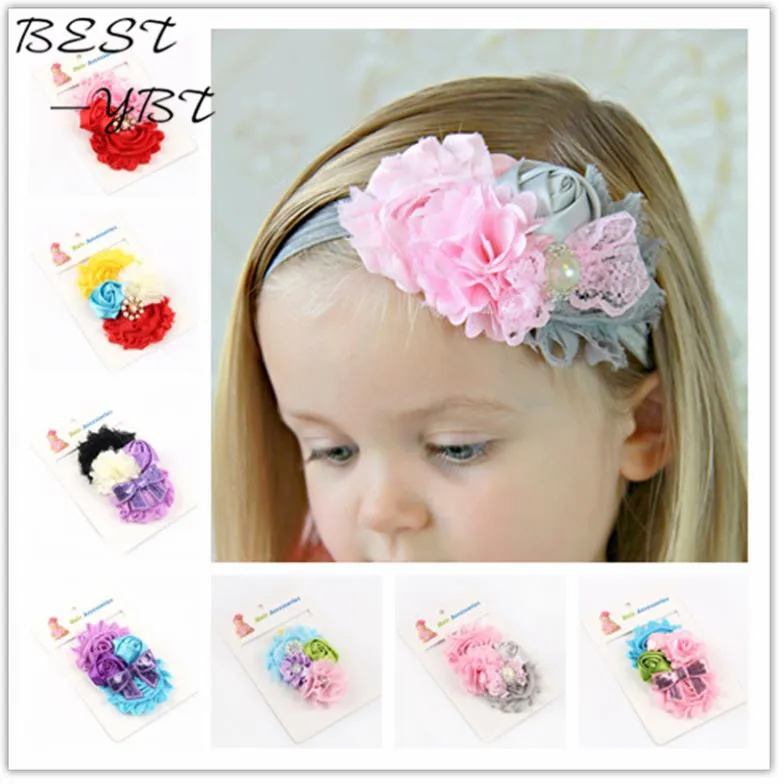 Новинка Детская повязка на голову ручная работа жемчужная Смешанная 4 Цветочная