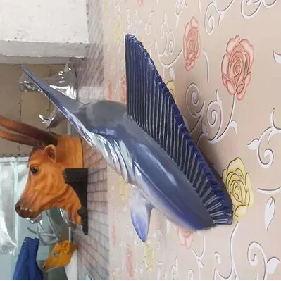 

Home ocean club KTV style bar wall adornment animal ornaments hanging sword fish shark head wall act the role ofing