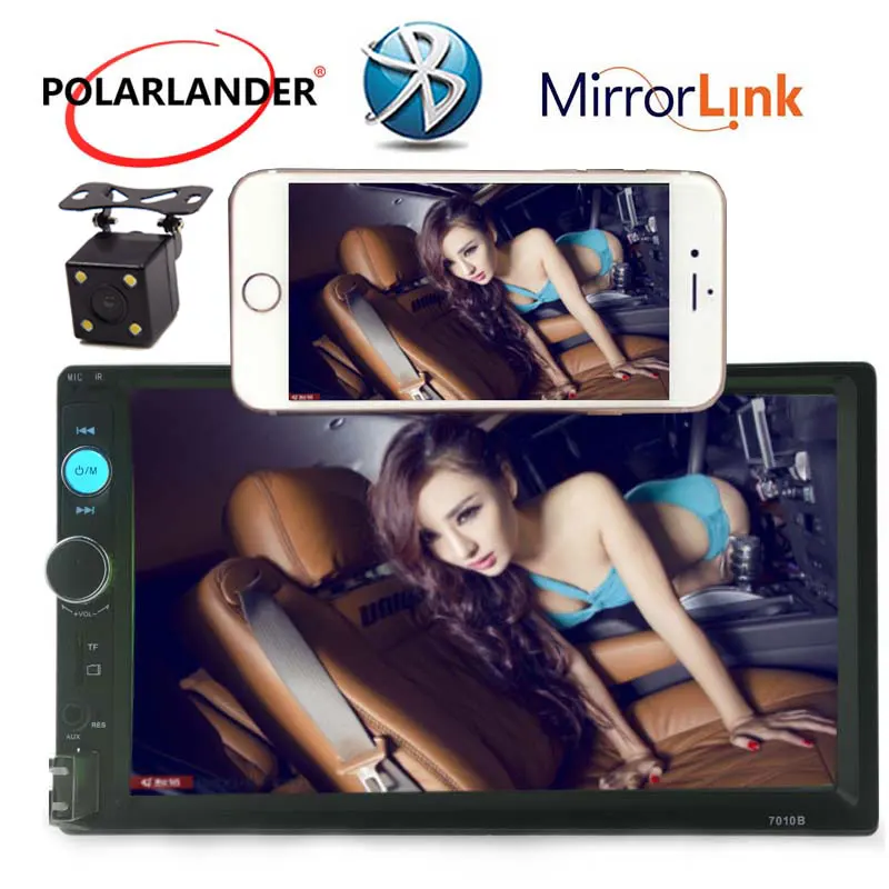 Авто Радио стерео автомагнитола Bluetooth HD 7 дюймов 2 DIN Сенсорное Зеркало Ссылка
