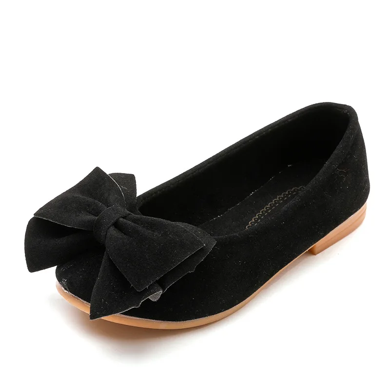 

Solid color bow princess shoes Girls fashion trend single shoes 2018 new comfortable wear a pedal shoes