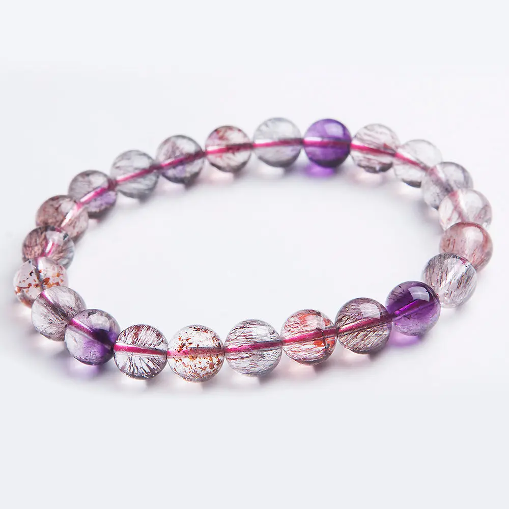 Бесплатная доставка браслет из натуральных круглых бусин Super Seven 7 Crystal Melody Stone 9 мм