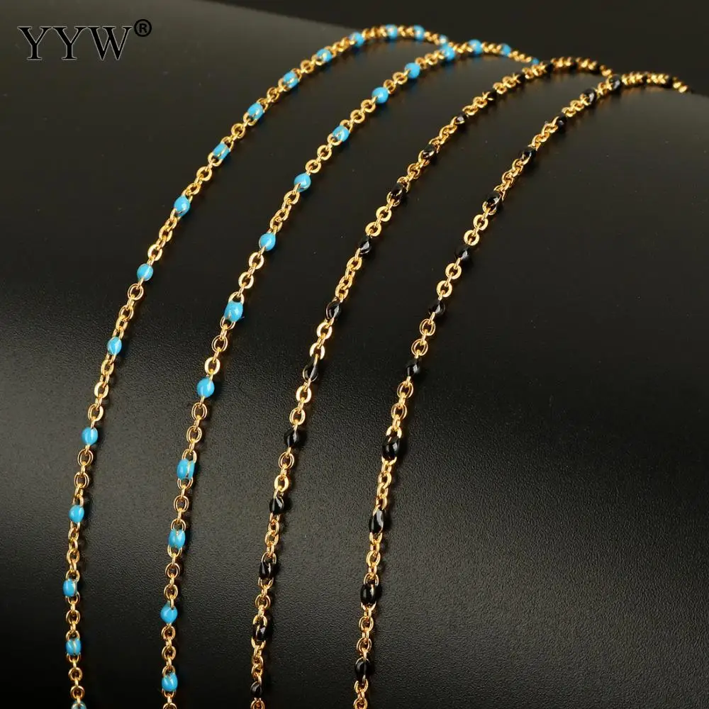 10mGold Цвет покрытием из нержавеющей стали овальной цепи оптовая продажа ювелирных