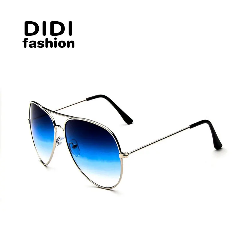 Солнцезащитные очки радужные большие военные коричневые авиационные женские