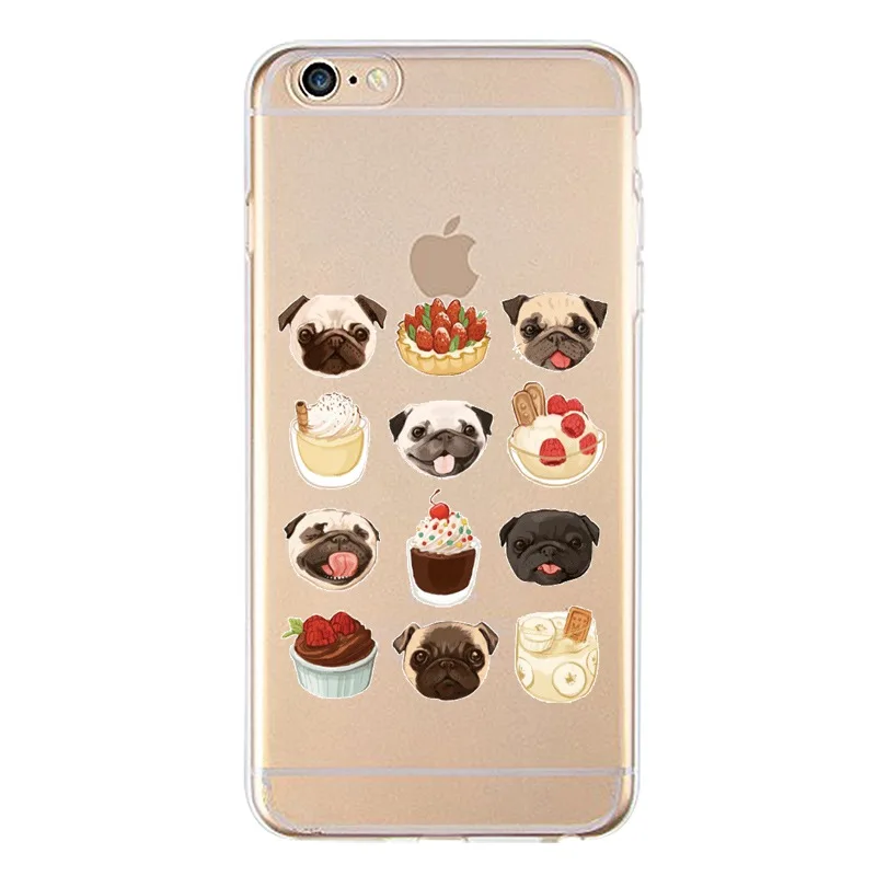 Мягкий прозрачный чехол из ТПУ с принтом для iPhone 4/4S 5 5S 6 6plus 7 8plus x силиконовый