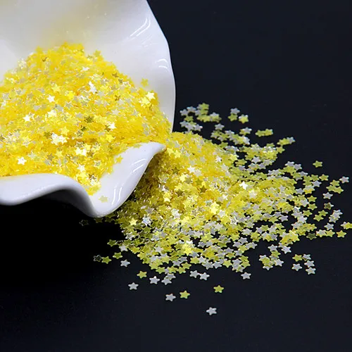 Star yellow Блестки 3 мм звездное сердце свободные блестки ультратонкие блестки шитье Свадебные ремесло DIY аксессуары для одежды ногтей красота 20 г - Цвет: Star yellow